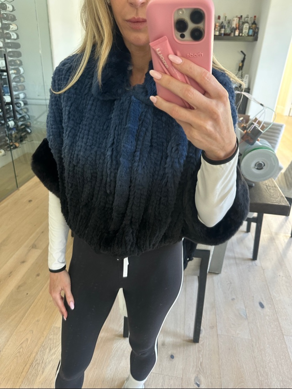 Belle Fare Navy Faux Fur Jacket - Women - Picture 11 of 11